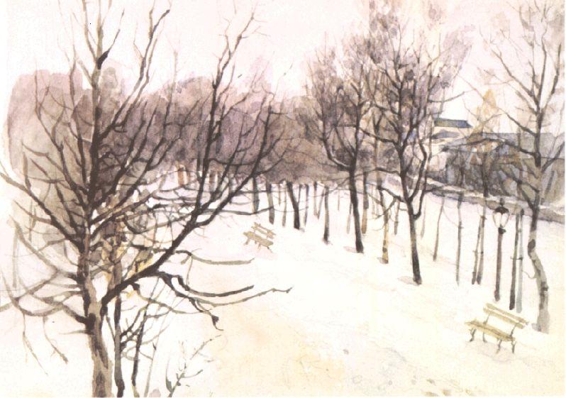 Vasily Surikov Zubovsky Boulevard in Winter 1881 Fine Art Print