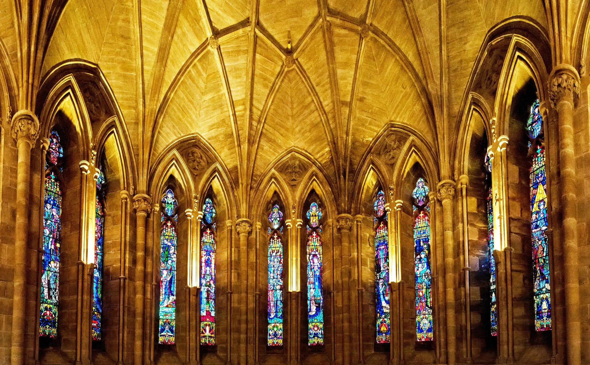 Stained Glass Church Abbey Classic Medieval Architecture - 17" x 22" Fine Art Print Jakero77