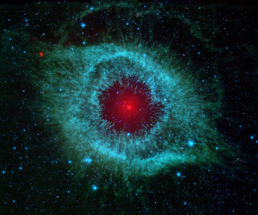 Helix Nebula Planetary Fog Red Star Space Eye - 17" x 22" Fine Art Print Jakero77