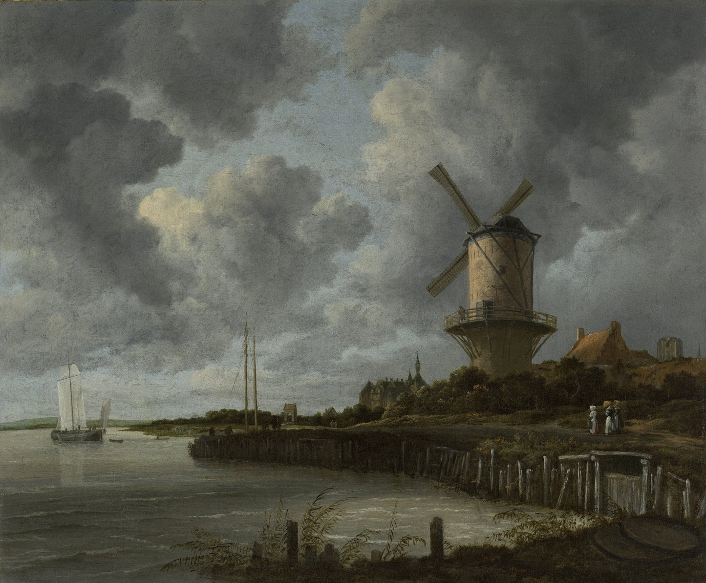 The Windmill at Wijk bij Duurstede by Jacob Isaacksz van Ruisdael (1668) 17" x 22" Fine Art Print Jakero77