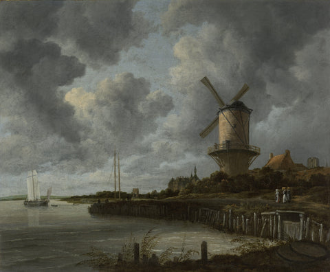 The Windmill at Wijk bij Duurstede by Jacob Isaacksz van Ruisdael (1668) 17" x 22" Fine Art Print