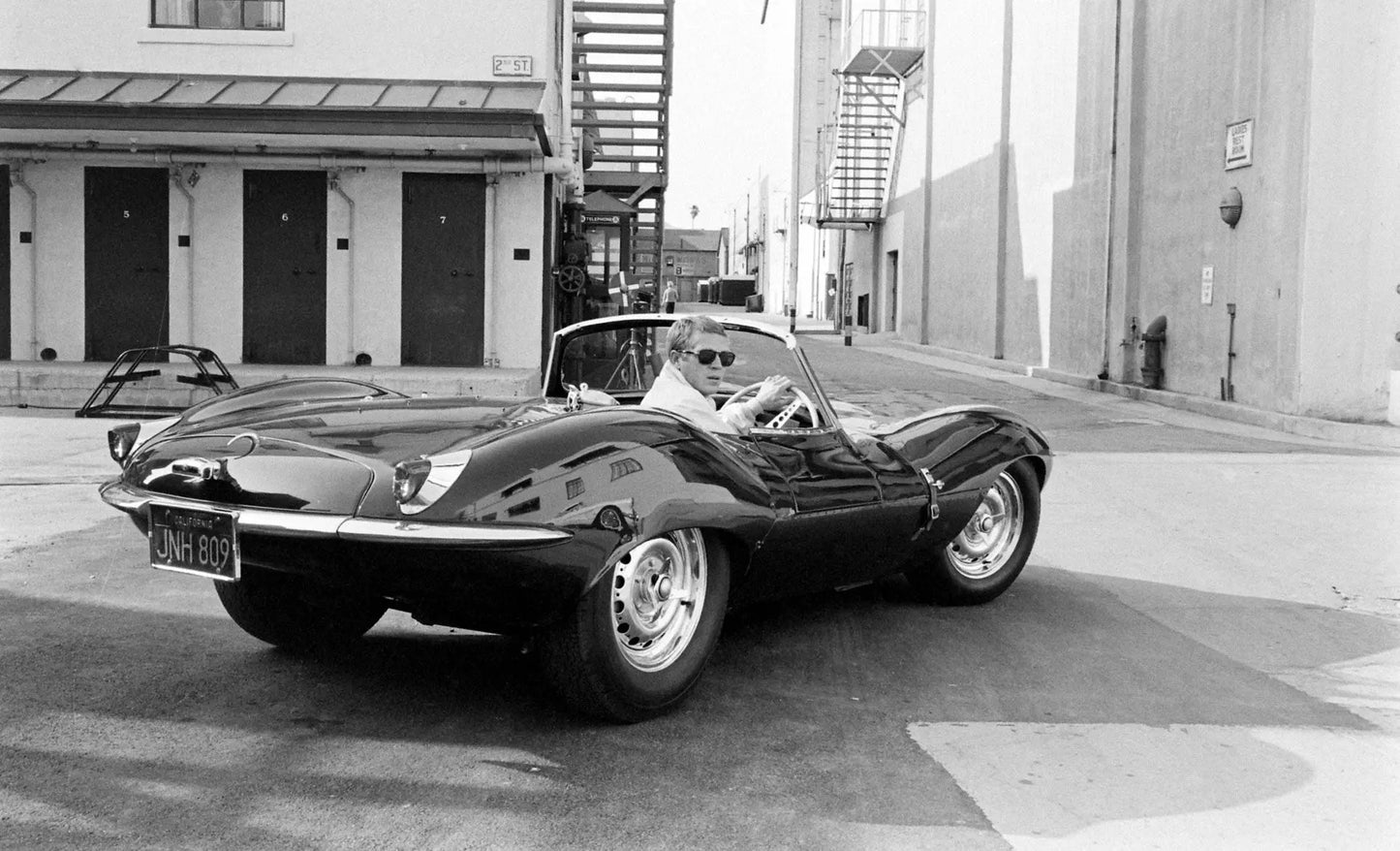 Steve McQueen Driving 1956 Jaguar XK SS Hollywood Icon - 17" x 22" Fine Art Print Jakero77