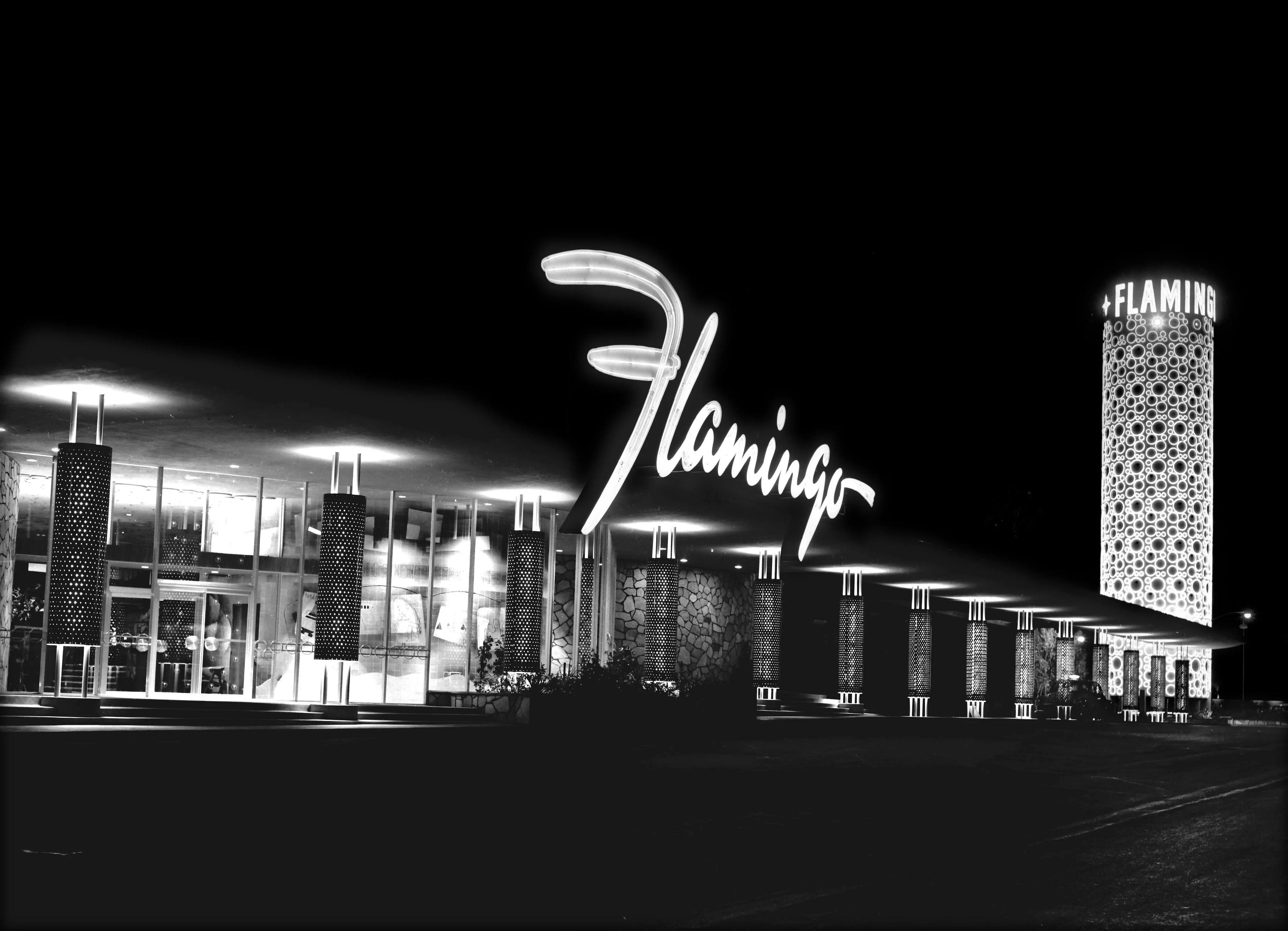 Old Las Vegas Flamingo 1956 The Strip Historical Photo - 17" x 22" Fine Art Print Jakero77