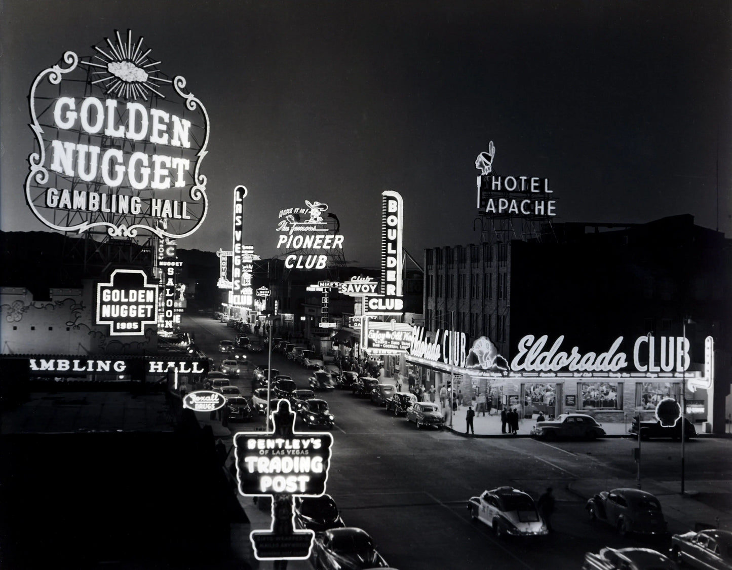 Old Las Vegas 1950s Golden Nugget Eldorado Boulder Savoy - 17" x 22" Fine Art Print Jakero77