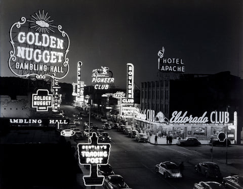 Old Las Vegas 1950s Golden Nugget Eldorado Boulder Savoy - 17" x 22" Fine Art Print