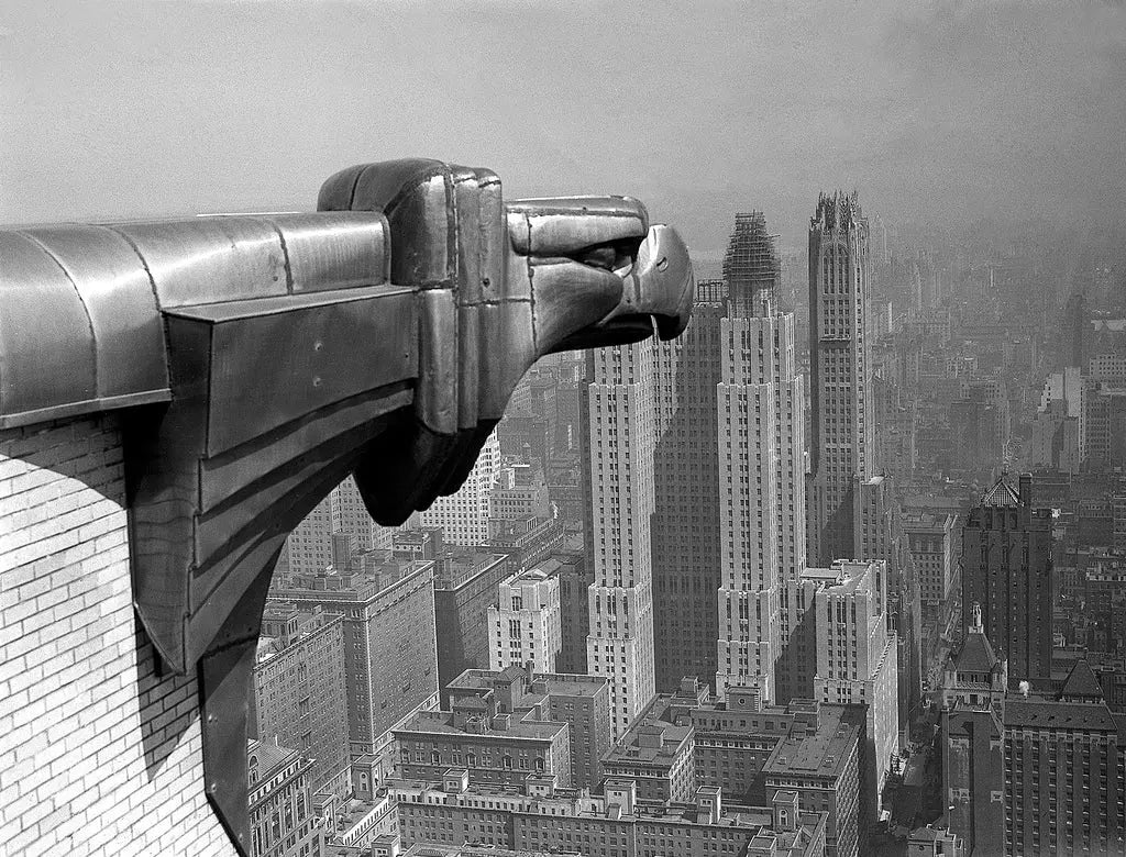 Chrysler Building Art Deco Metal Eagle Gargoyle Vintage - 17" x 22" Fine Art Print Jakero77