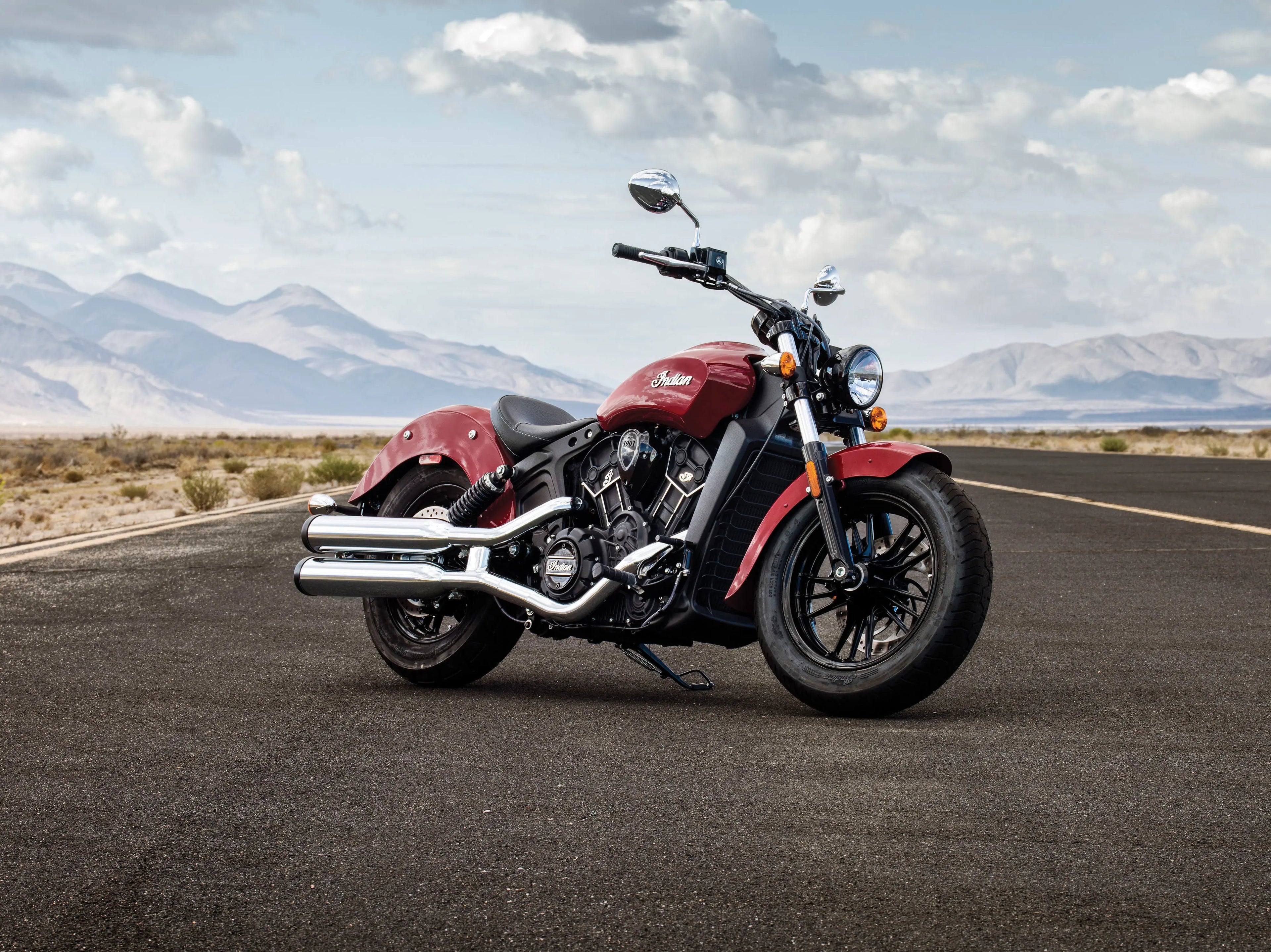 Indian Scout Motorcycle Open Road & Mountains - 17" x 22" Fine Art Print Jakero77