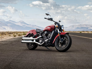 Indian Scout Motorcycle Open Road & Mountains - 17" x 22" Fine Art Print