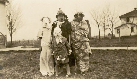 Creepy Old Halloween Photo Vintage Homemade Scary Costumes - 17" x 22" Fine Art Print