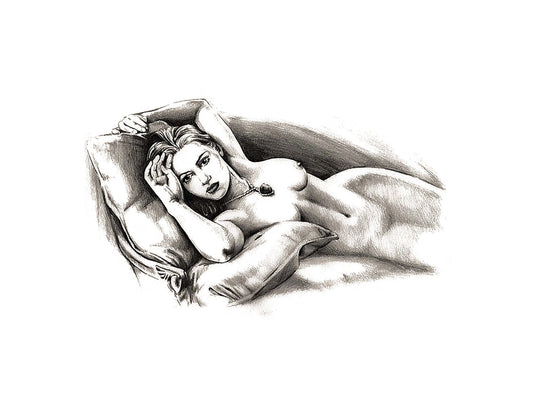 Titanic Rose Sketch Nude Drawing Hope Diamond - 17" x 22" Movie Prop Fine Art Print Jakero77