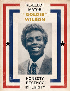 Back to the Future Re-Elect Mayor Goldie Wilson - 17" x 22" Movie Prop Fine Art Print