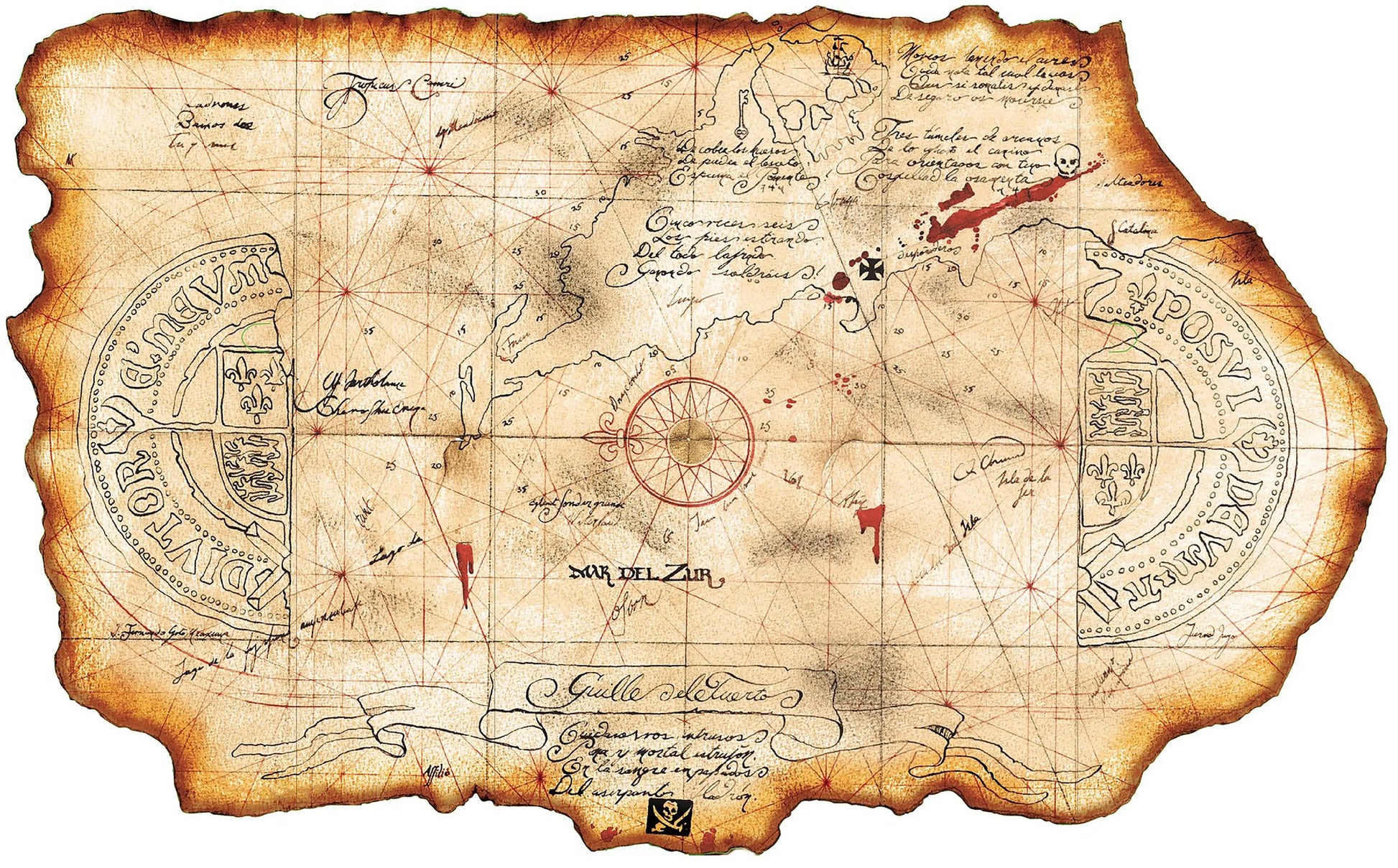 Goonies One-Eyed Willie's Pirate Treasure Map - 17" x 22" Movie Prop Fine Art Print Jakero77