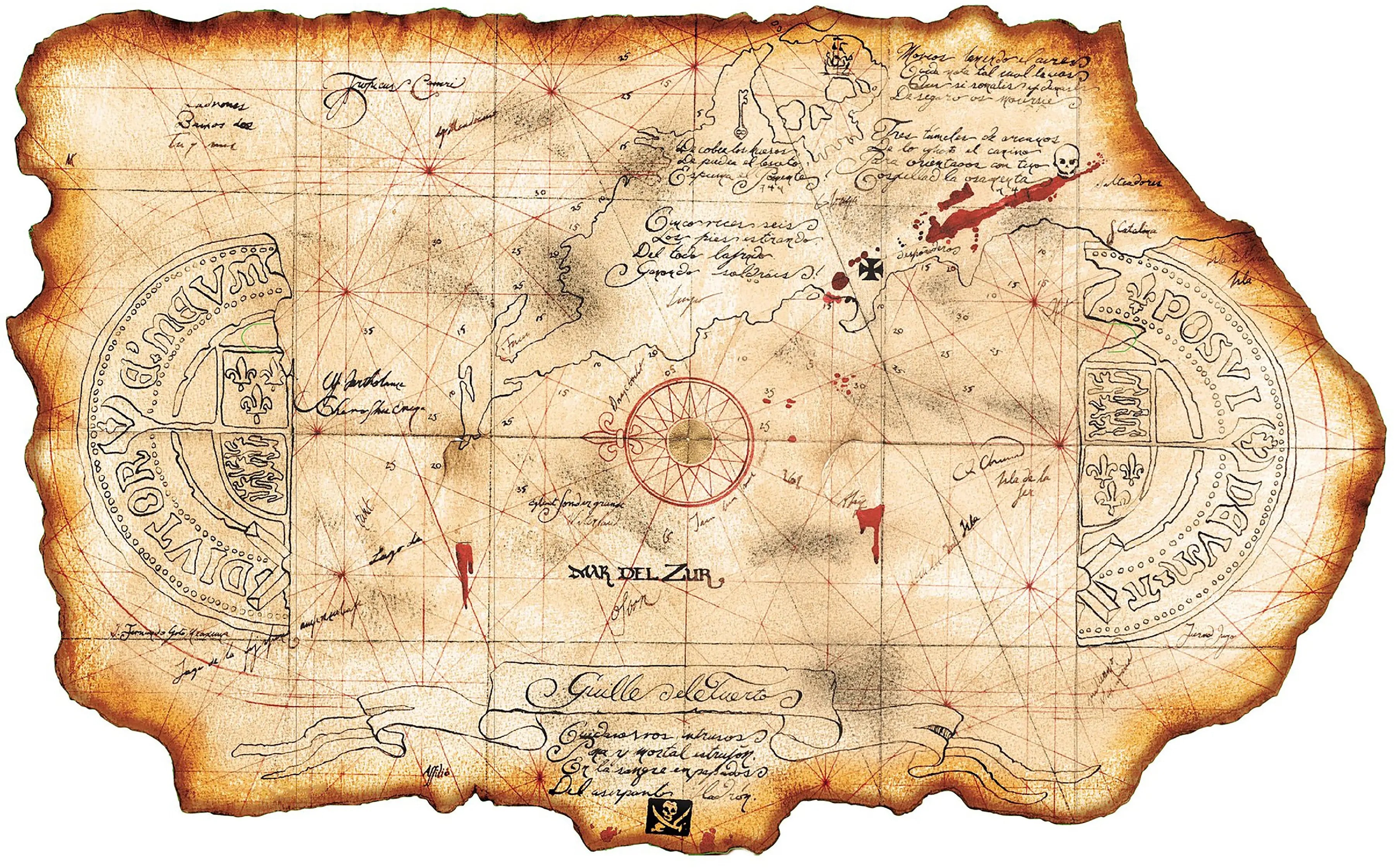 Goonies One-Eyed Willie's Pirate Treasure Map - 17" x 22" Movie Prop Fine Art Print Jakero77