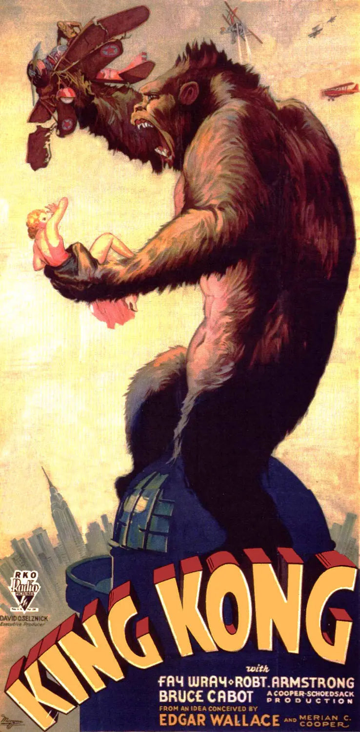 King Kong 1933 Movie Poster Hollywood Fay Wray - 17" x 22" Fine Art Print Jakero77