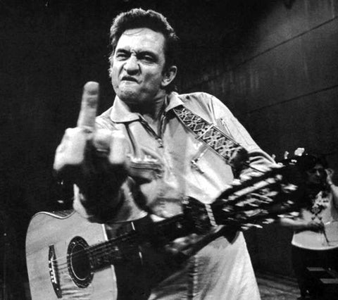 Johnny Cash Middle Finger San Quentin Folsom Prison - 17" x 22" Fine Art Print