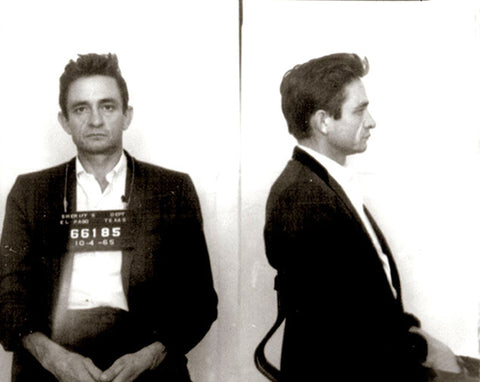 Johnny Cash Mugshot El Paso Texas 1965 Man in Black - 17" x 22" Fine Art Print