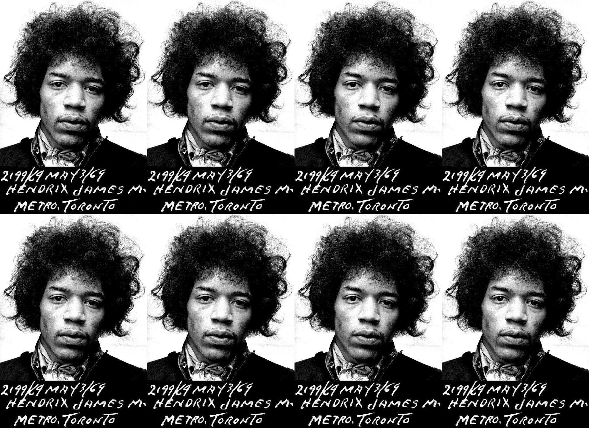 Jimi Hendrix Mugshot 1969 Joe Rogan Podcast - 17" x 22" Fine Art Print