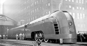 The Chicago Mercury Train Locomotive (1936) Futuristic Art Deco - 17" x 22" Fine Art Print