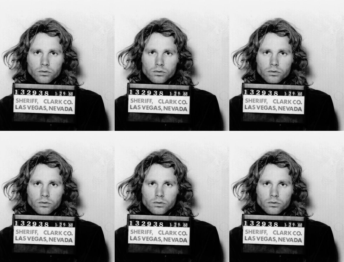 Jim Morrison Mugshot 1968 Las Vegas The Doors - 17" x 22" Fine Art Print