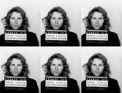 Jim Morrison Mugshot 1968 Las Vegas The Doors - 17" x 22" Fine Art Print