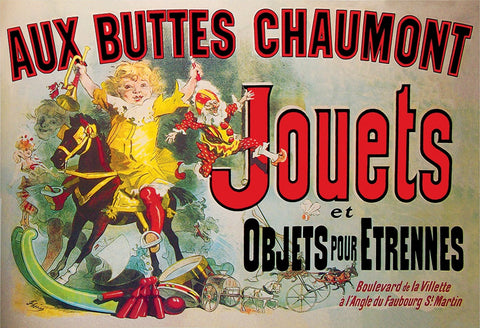 Aux Buttes Chaumont Jouets et Objets Pour Etrennes by Jules Cheret 1885 Seen on Friends TV Show - 17"x 22" Fine Art Print