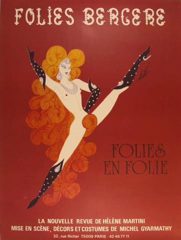 Folies Bergere Folies en Folie Nude Red Erte - 17" x 22" Fine Art Print