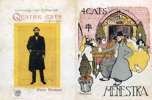 Advertisement for Tavern Four Cats (1897) Pablo Picasso - 17" x 22" Fine Art Print