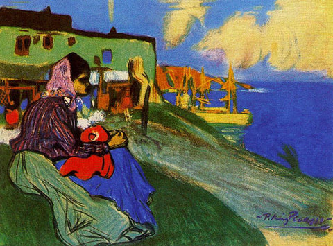 Gypsy in front of Musca (1900) Pablo Picasso - 17" x 22" Fine Art Print