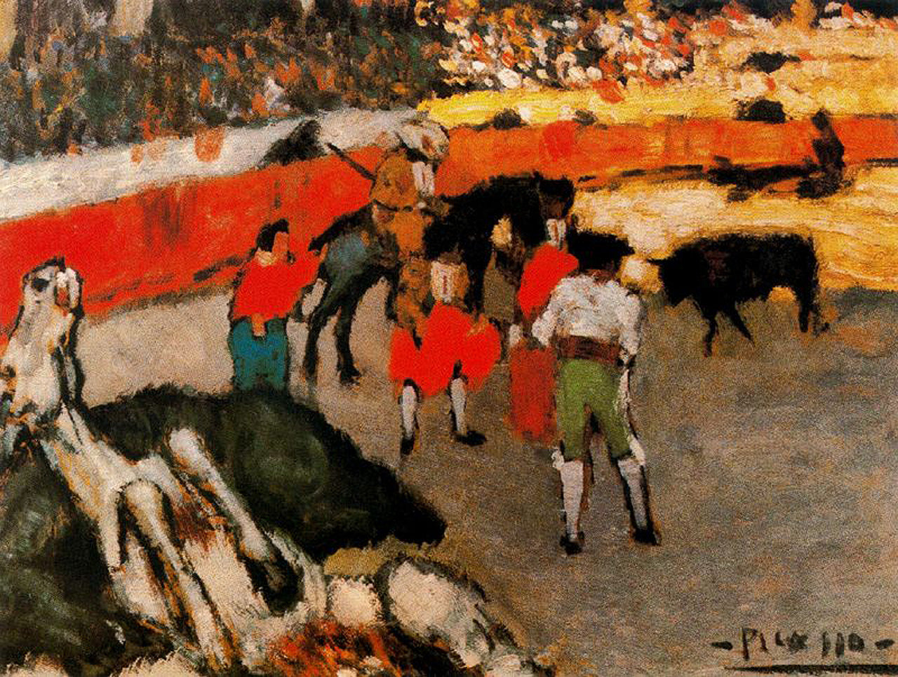 Bullfight Scene (1901) by Pablo Picasso - 17" x 22" Fine Art Print