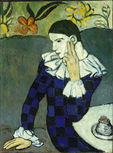 Harlequin Leaning (1901) by Pablo Picasso - 17" x 22" Fine Art Print