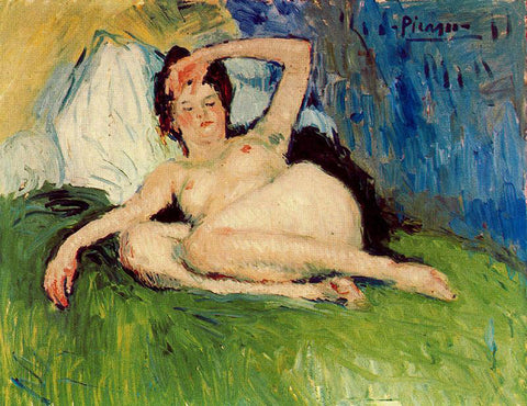 Jeanne Reclining nude (1901) by Pablo Picasso - 17" x 22" Fine Art Print