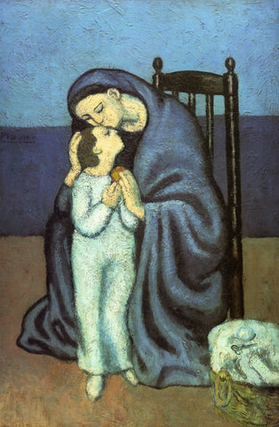 Motherhood (1901) Signed by Pablo Picasso - 17" x 22" Fine Art Print