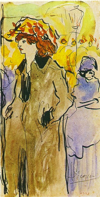 Woman on the Street (1901) by Pablo Picasso - 17" x 22" Fine Art Print