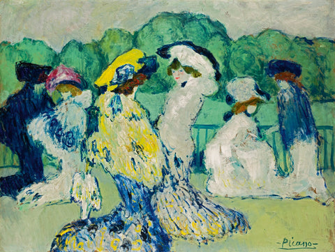 Les Courses a Auteuil (1901) Signed Pablo Picasso-17"x22" Fine Art Print