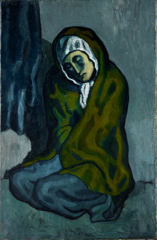 Crouching Beggar (1902) Signed Pablo Picasso - 17" x 22" Fine Art Print