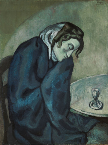 Drunk Woman is Tired (1902) by Pablo Picasso - 17" x 22" Fine Art Print