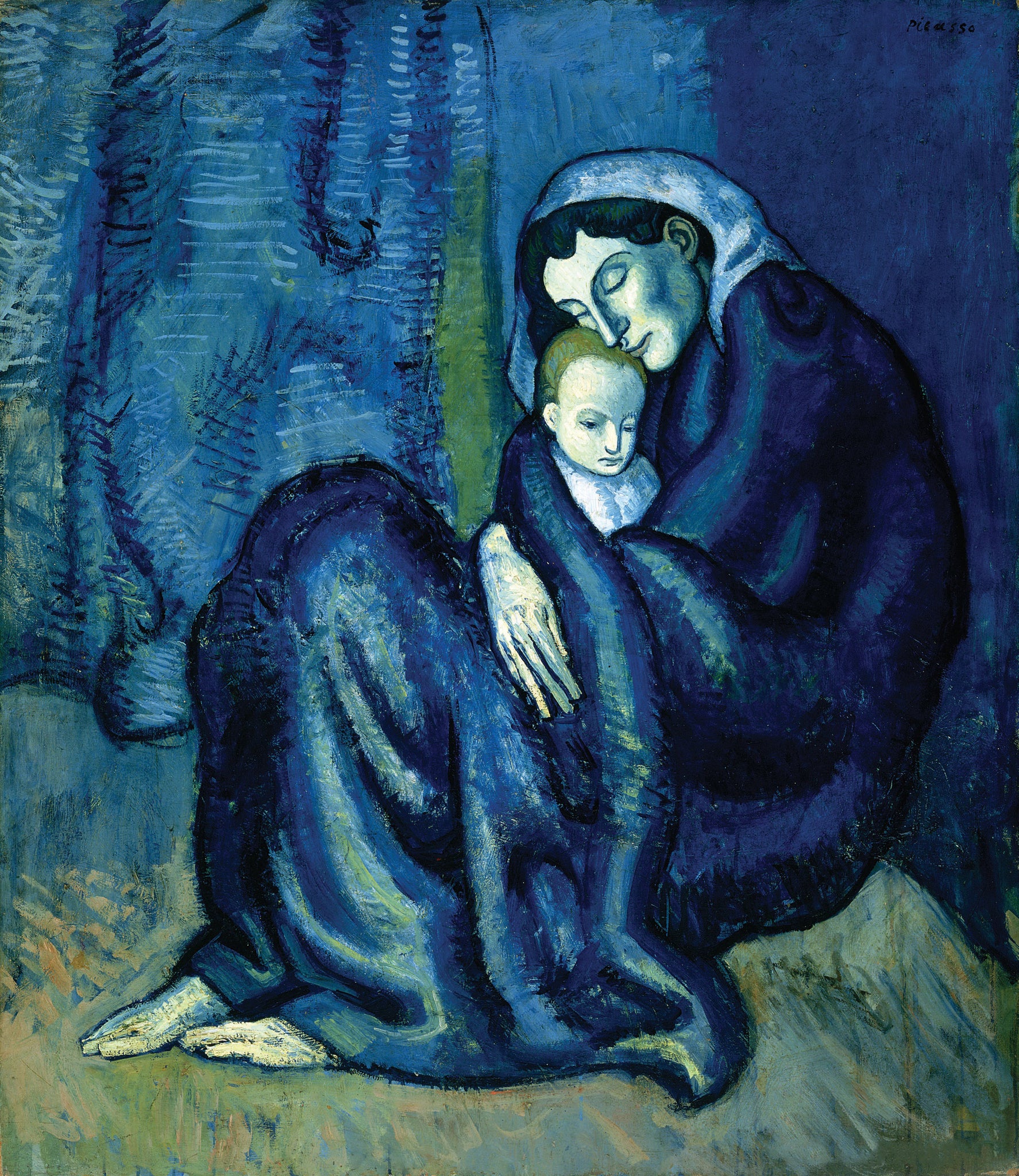 Mother and Child (1902) Signed Pablo Picasso - 17" x 22" Fine Art Print