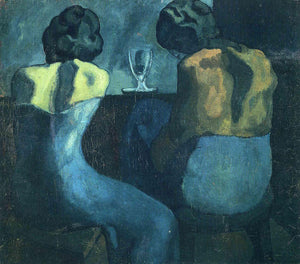 Two Women Sitting at a Bar (1902) Pablo Picasso - 17" x 22" Fine Art Print