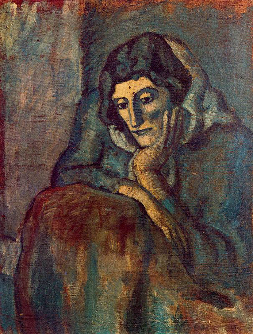 Woman in Blue (1902) by Pablo Picasso - 17" x 22" Fine Art Print