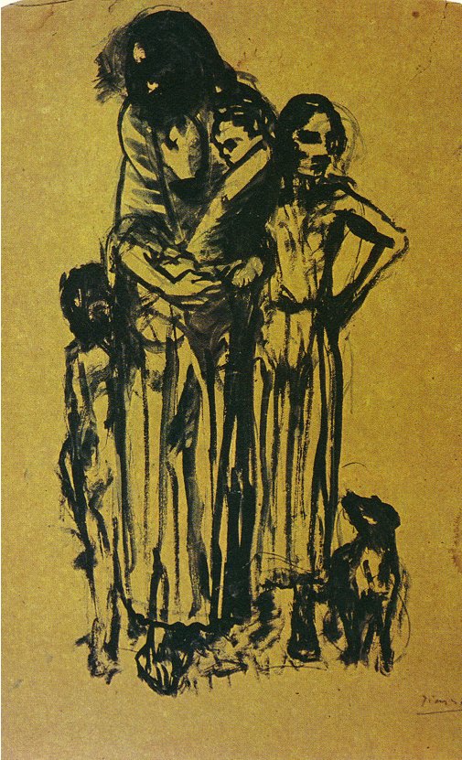 Group of Poor People (1903) Signed Pablo Picasso - 17" x 22" Fine Art Print