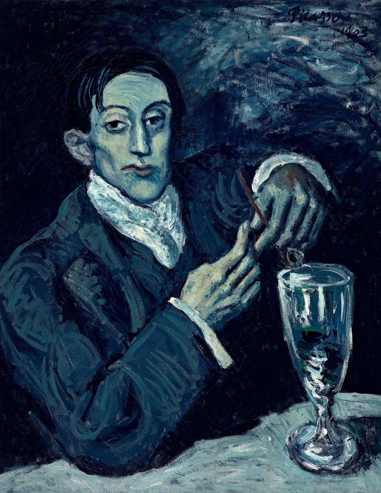 The Absinthe Drinker. Portrait of Angel Fernandez de Soto Signed by Picasso - 17" x 22" Fine Art Print