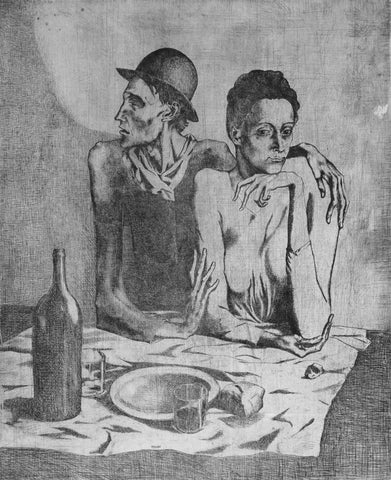 A Simple Meal (1904) by Pablo Picasso - 17" x 22" Fine Art Print