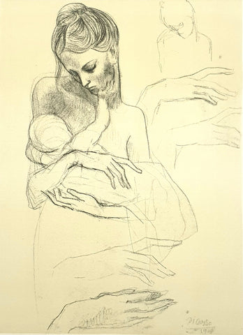 Mother & Child Study (1904) Signed Pablo Picasso - 17" x 22" Fine Art Print