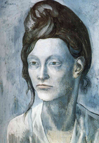 Woman with Her Hair in a Small Bun (1904) Signed Picasso - 17" x 22" Fine Art Print