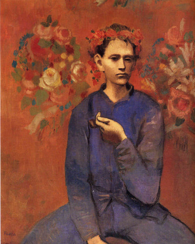 A Boy with Pipe (1905) Signed Pablo Picasso - 17" x 22" Fine Art Print