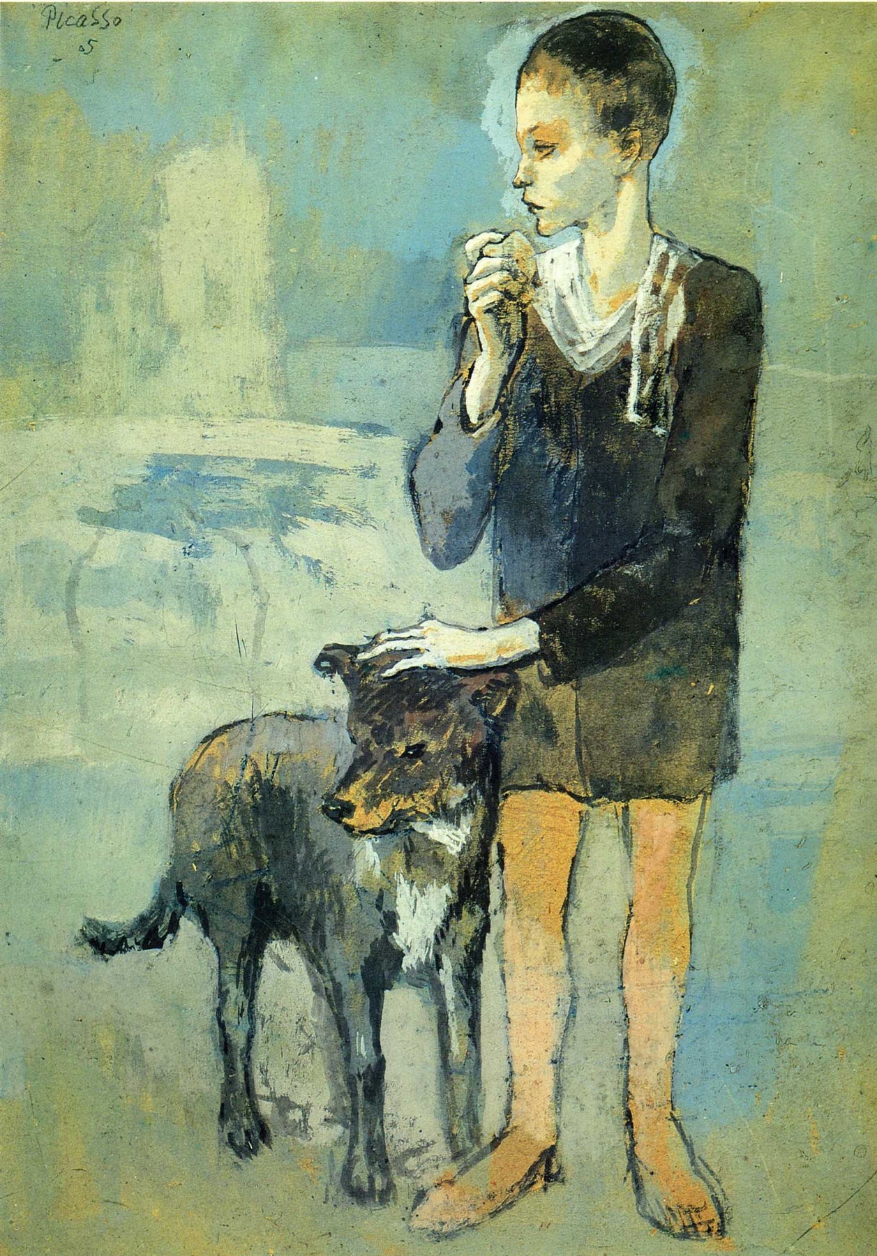Boy with a Dog (1905) Signed Pablo Picasso - 17" x 22" Fine Art Print