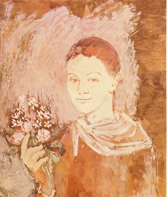 Boy with Bouquet of Flowers in His Hand (1905) Picasso - 17" x 22" Fine Art Print