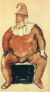 Seated Fat Clown (1905) by Pablo Picasso - 17" x 22" Fine Art Print