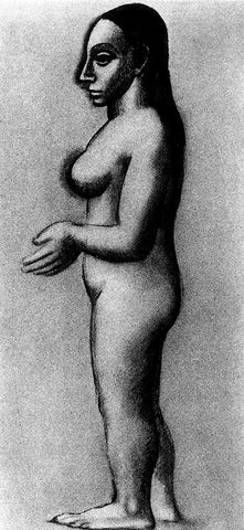 Female Nude in Profile (1906) by Pablo Picasso -17" x 22" Fine Art Print