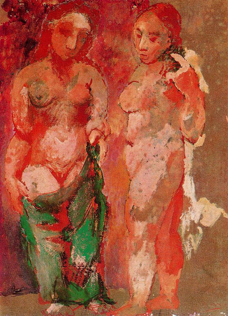 Nude Woman Naked Face & Nude Woman Profile (1906) by Picasso -17" x 22" Fine Art Print